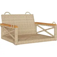 vidaXL - Schommelbank - 63x62x40 - cm - poly - rattan - beige