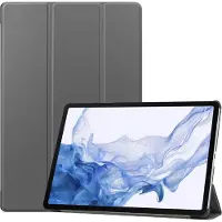 Just in Case Smart Tri-fold Samsung Galaxy Tab S8 Plus / S7 Plus / S7 FE Book Case Grijs