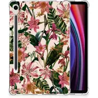 B2Ctelecom Samsung Galaxy Tab S9 Siliconen Hoesje Flowers