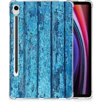 B2Ctelecom Samsung Galaxy Tab S9 Silicone Tablet Hoes Wood Blue