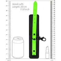 Shots - Ouch! Thigh Cuffs with Belt and Handcuffs - Glow in the Dark - L/XL