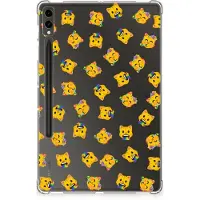 B2Ctelecom Back Cover voor Hippe Hoes voor Samsung Galaxy Tab S9 Plus Katten Emojis