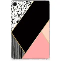 B2Ctelecom Samsung Galaxy Tab A9 Plus Back Cover Zwart Roze Vormen