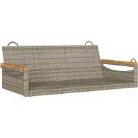 vidaXL Schommelbank 109x62x40 cm poly rattan grijs