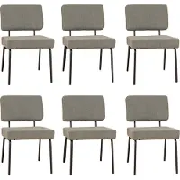 Bronx71 Scandinavische eetkamerstoel Espen groen gerecyclede stof - Eetkamerstoelen set van 6 - stoel
