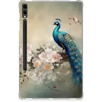B2Ctelecom Back Case voor Samsung Galaxy Tab S9 Plus Vintage Pauwen