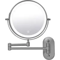 Guido Gusto Make-up spiegel wand 10x vergrotend met dimbare LED verlichting gun metal