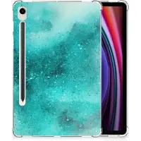 B2Ctelecom Back Cover voor Tablethoes Samsung Galaxy Tab S9 Painting Blue
