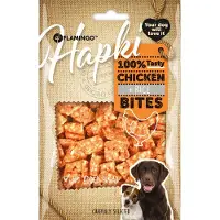 Flamingo 2 X Hapki - Snack Honden - Chick'n Snack Chicken&rice Bites - 85 gram. 2 x 85 is 170 gram. Lekker en gezond voor uw vriend. Geen suiker toegevoegd