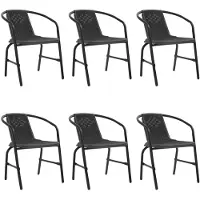 vidaXL Tuinstoelen, 6 stuks, met een rattan-look, gemaakt van kunststof en staal, draagvermogen 110 kg