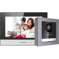 Hikvision DS-KIS602(B) complete IP video intercom bundel met opbouw DS-KD8003-IME1(B), DS-KH6320-WTE1, PoE switch en SD kaart