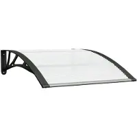 vidaXL Deurluifel 100x75 cm polycarbonaat zwart en transparant