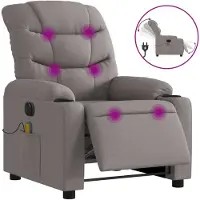 vidaXL Massagestoel elektrisch verstelbaar stof taupe