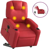vidaXL Sta-op-massagestoel elektrisch kunstleer rood