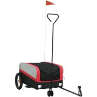 vidaXL Fietstrailer 30 kg ijzer zwart en rood