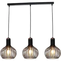 Fantasia RAGA 3x E27 pendel zwart koper hanglamp industrieel ontwerp