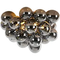 QAZQA Slimme plafondlamp zwart met smoke glas incl. 6 Wifi G9 - Uvas
