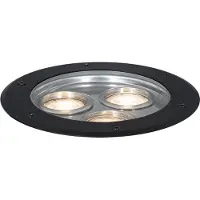 QAZQA Moderne grondspot zwart 3-lichts IP65 - Tribus