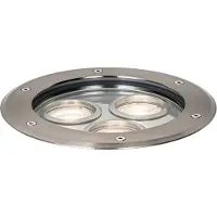 QAZQA Set van 3 moderne grondspots staal 3-lichts IP65 - Tribus