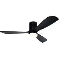 QAZQA Plafondventilator zwart 132cm incl. LED dimbaar met afstandsbediening - Sofia