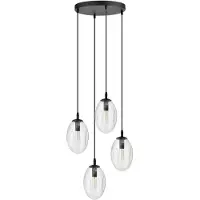 Emibig Hanglamp 4xE14 10W ASTRAL, 4 transparante lampenkappen, model 1265/4PREM