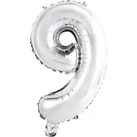 Amscan 9909677, Speelgoed ballon, Folie, Zilver, Cijfer 9