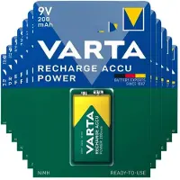 Varta 12x Recharge Accu Power Oplaadbare Batterijen 9v 200mah