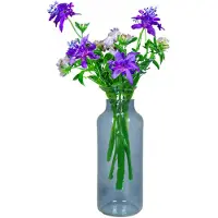 Bela Arte Bloemenvaas Milan - transparant blauw glas - D15 x H35 cm - melkbus vaas met smalle hals - Vazen