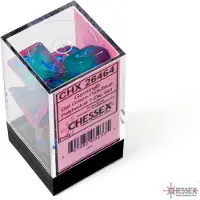 Chessex Gemini Gel Green-Pink/blue Luminary Dobbelsteen Set (7 stuks)