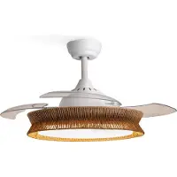 Create - Plafondventilator met Stil Licht 40W Ø107 cm - Rieten Afwerking - WIND CLEAR RATTAN