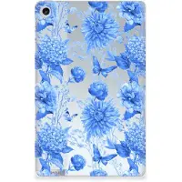 B2Ctelecom Siliconen Hoesje voor Lenovo Tab M10 Plus (3e generatie) Flowers Blue