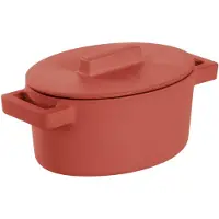 Sambonet Terra.Cotto braadpan - ovaal - incl. deksel - 13 x 10 cm - paprika