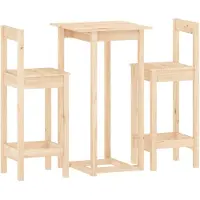 vidaXL 3-delige Barset massief grenenhout