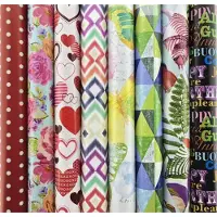 Benza Präsenta assortiment luxe cadeaupapier inpakpapier - 200 x 70 cm - 6 rollen