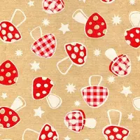 Benza Paddenstoelen - Luxe winter Inpakpapier - Cadeaupapier - 500 x 70 cm - 3 rollen