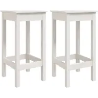 vidaXL Barstoelen 2 st 40x40x78 cm massief grenenhout wit
