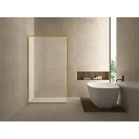 Wiesbaden Square inloopdouche 900 x 2000 x 8 mm nano helder glas/geborsteld messing