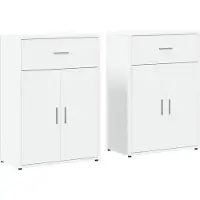 vidaXL Dressoirs 2 st 60x30x84 cm bewerkt hout wit
