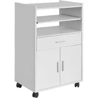 SoBuy Keukenkast met Wielen - 1 Lade en 2 Deuren - Max. 60 kg - 59 x 40 x 92 cm - Wit