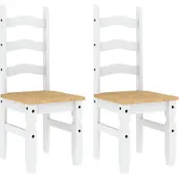 vidaXL Eetkamerstoelen 2 st Corona 42x47x107 cm grenenhout wit