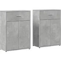vidaXL Dressoirs 2 st 60x30x84 cm bewerkt hout betongrijs