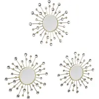 TRIO Spiegelset Melle, Ø25.5cm, goud
