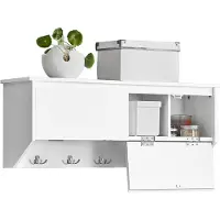SoBuy Wandkapstok met 2 deuren en 5 dubbele haken - 78x20x30 cm - Max. 25KG - Wit