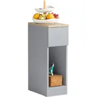 SoBuy Nachtkastje met lade en opbergvak - 20x35x60 cm - Max. 20KG - Grijs