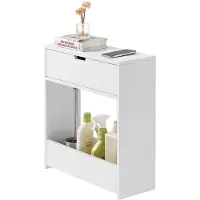 SoBuy Toiletkast met toiletrolhouder - 60x20x55 cm - Max. 20KG - Wit