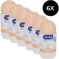 Sanex - Deodorant - Roller - pH Balance Dermo - Sensitive - 50ml x 6