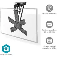Nedis Gemotoriseerde TV-plafondbeugel | 23 - 65 " | Maximaal schermgewicht: 30 kg | Draaibaar | Kantelbaar | Minimale plafondafstand: 140 mm | Afstandbestuurbaar | Staal | Zwart - TVCM5850BK
