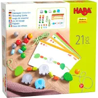 Haba rijgspel Olifanten junior 15,3 x 15,3 cm hout 21-delig