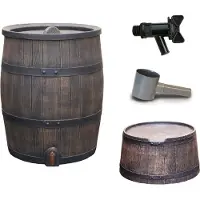 Roto Regentonset Roto 120L 'old wood look' bruin incl. voet + vulautomaat