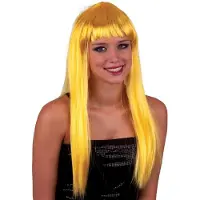 Espa Pruik lang stijl geel haar met pony